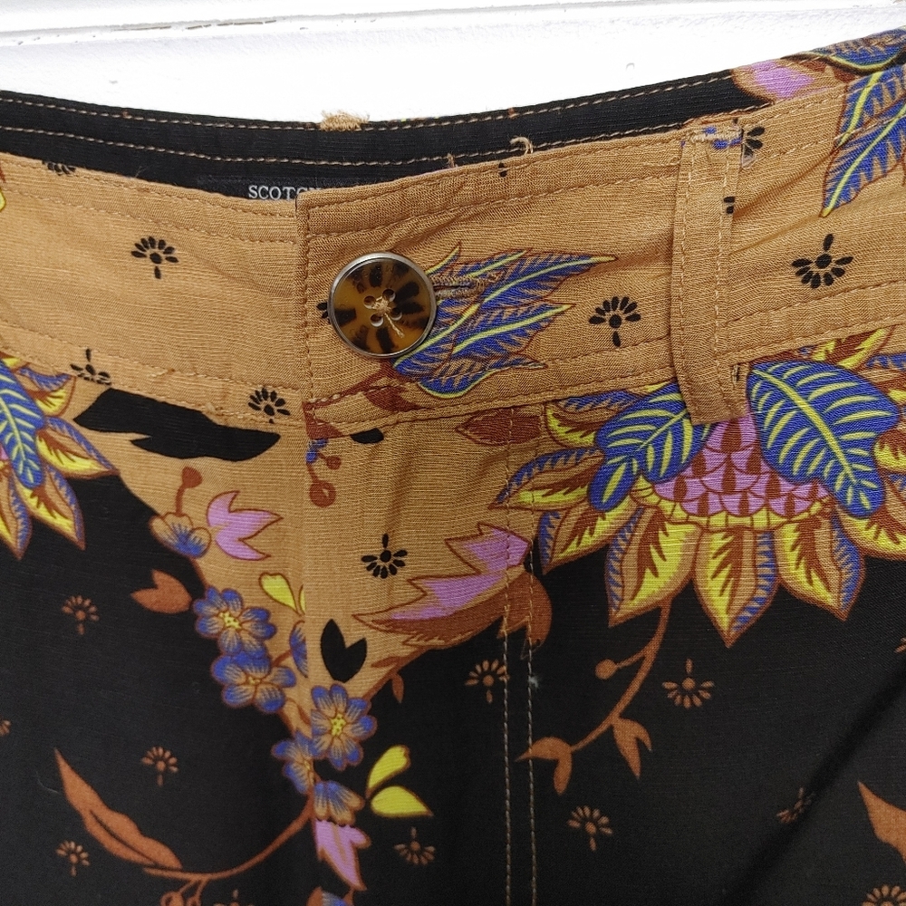 Scotch & Soda Linen Blend Floral Printed Straight Leg Pants Size M - Picture 3 of 15